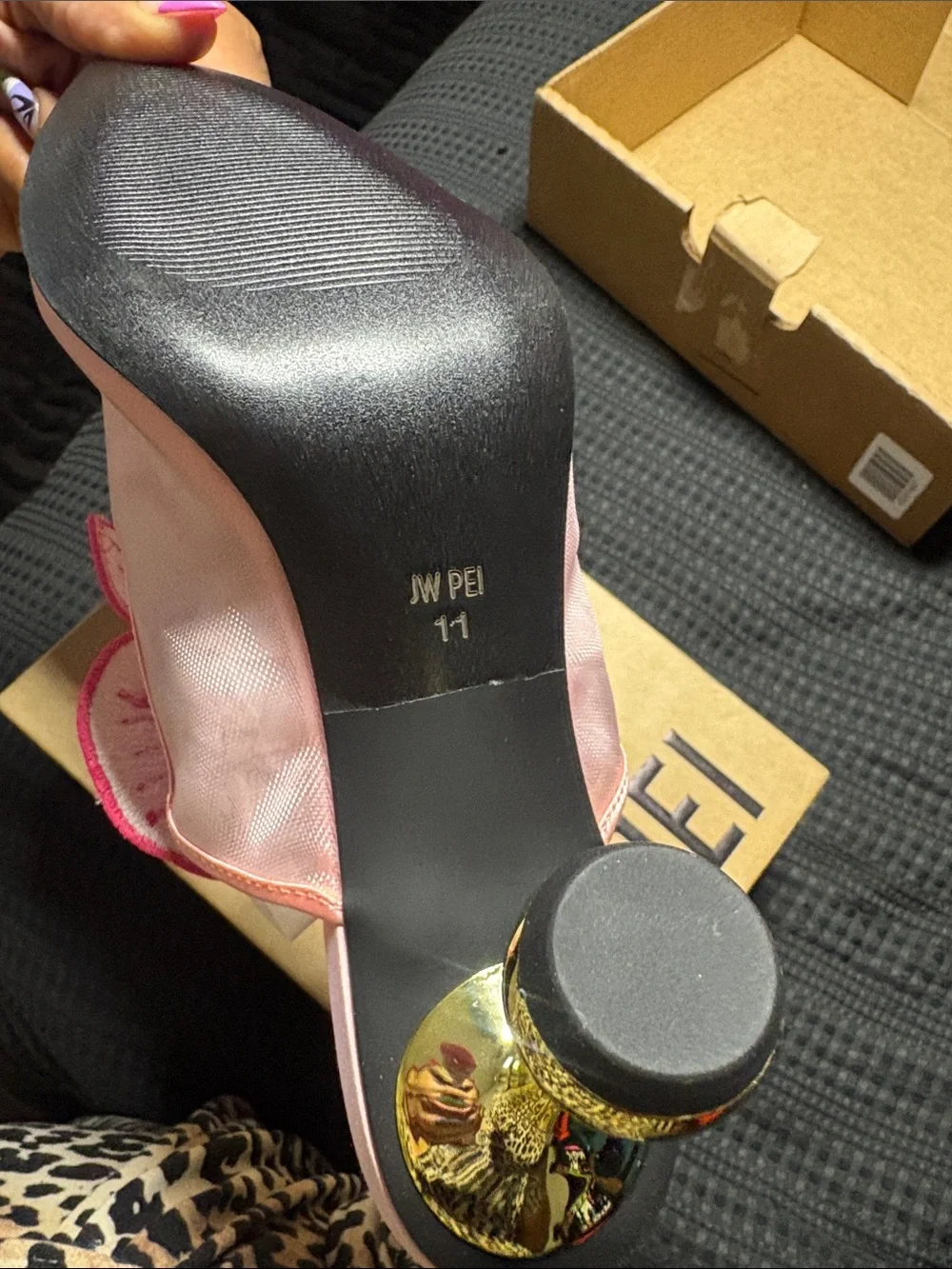 JW PEI Pink Floral Embroidered Pointed Toe Mule
